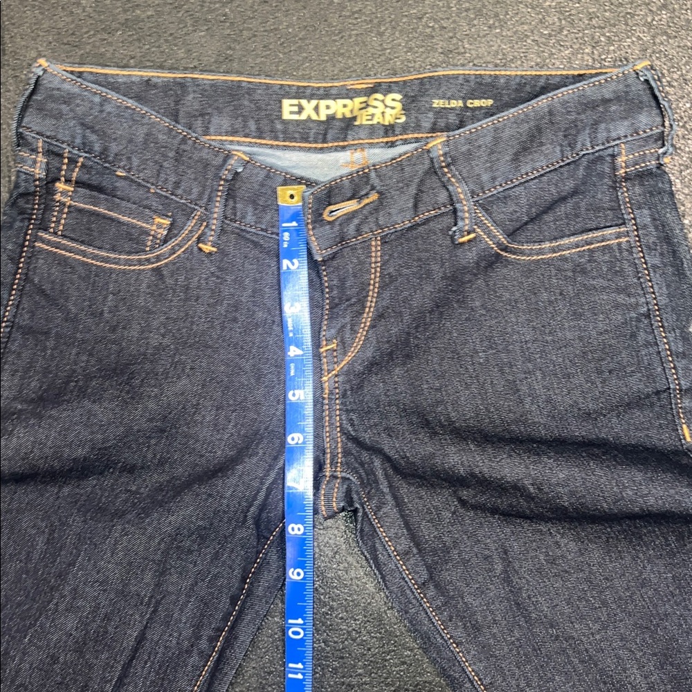 Express Dark Denim Crop Jeans Size 2 - Picture 8 of 8